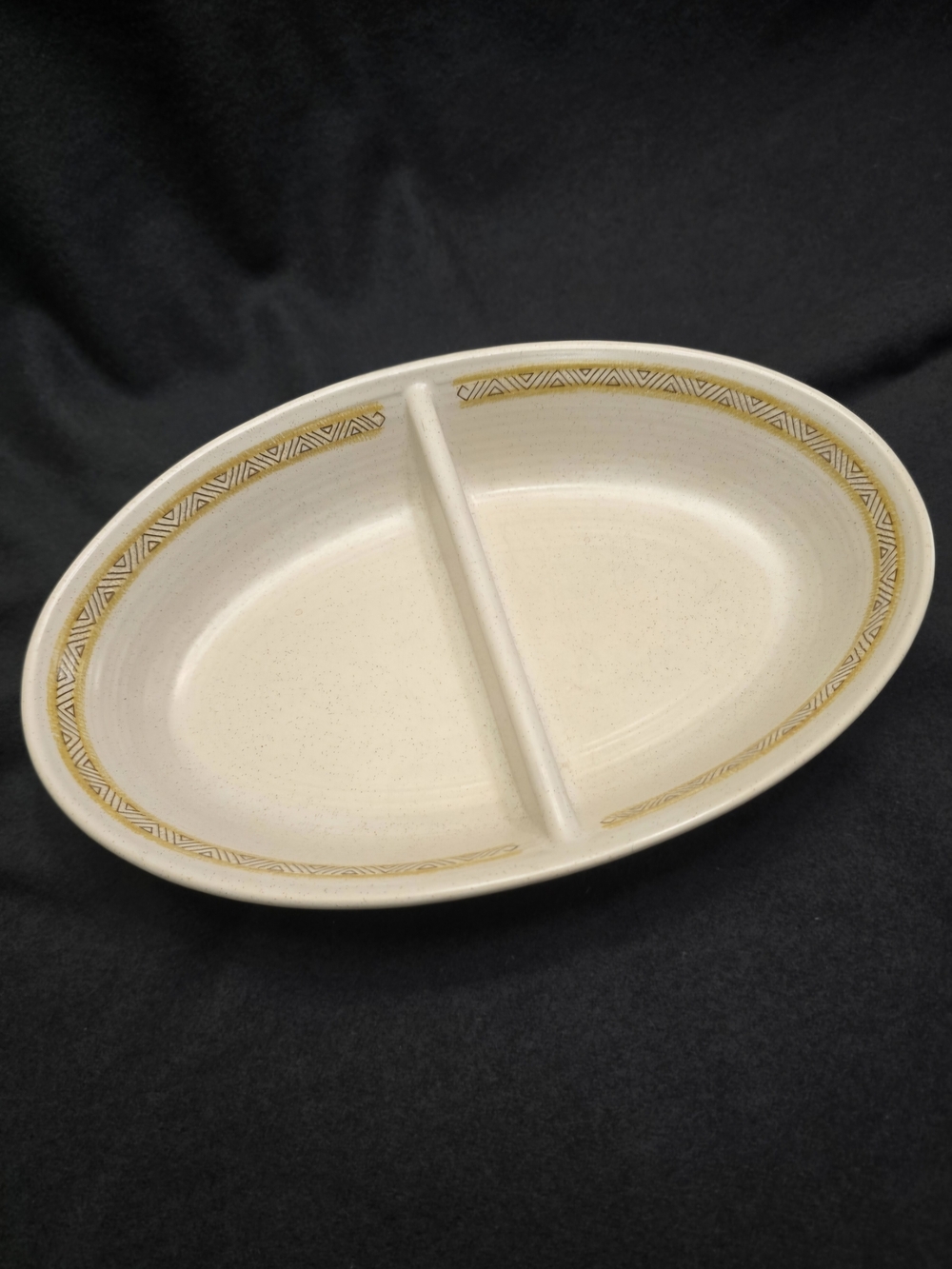 VTG MCM Franciscan Hacienda Earthenware Divided Serving Bowl
